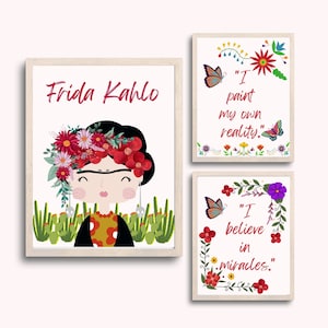 Set of 3 Frida Khalo prints,Frida Kahlo Poster, Frida Kalho, Best Gift Poster,  Female Empowerment, Quotes About Life, High Resolution