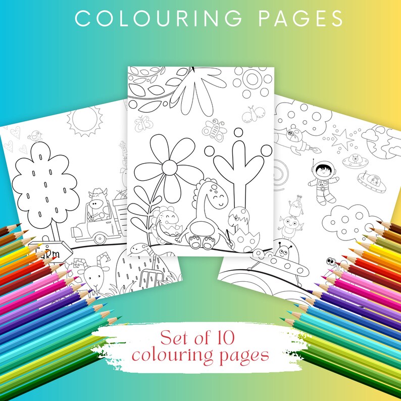 Art for Kids Hub, 10 Cute Colouring Printable Sheets for Kids, Happy ...
