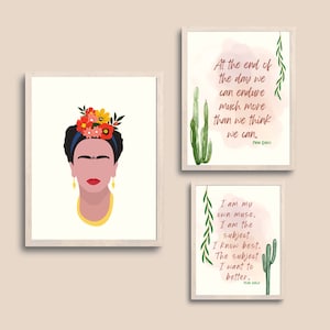 Frida Kalho Poster, Set of 3 Frida Prints,Frida Kahlo Poster, Frida Kalho Quotes, Female Empowerment, Quotes About Life, High Resolution