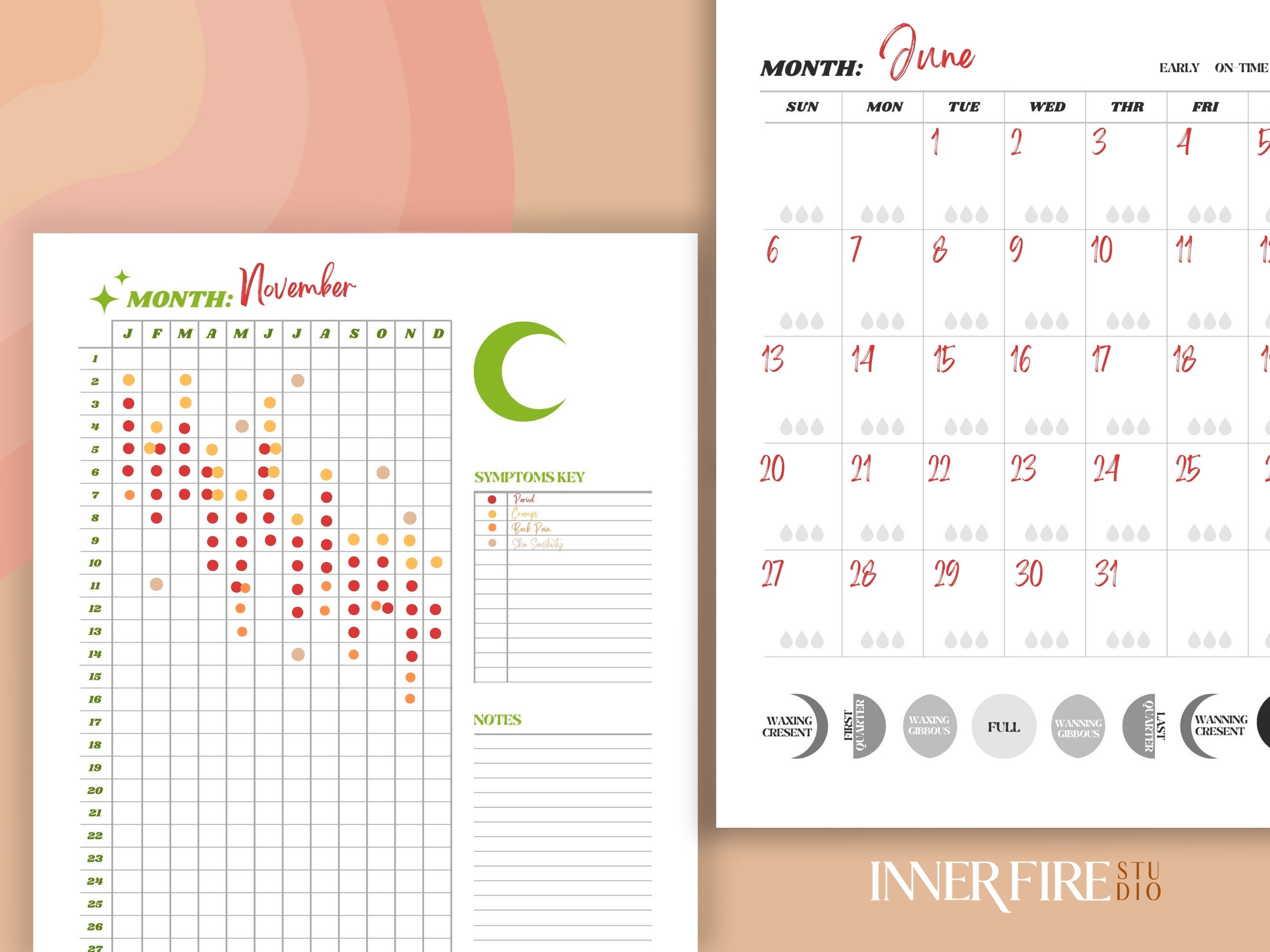 PERIOD TRACKER | Moon Cycle | Menstrual Journal | Printable | Period ...