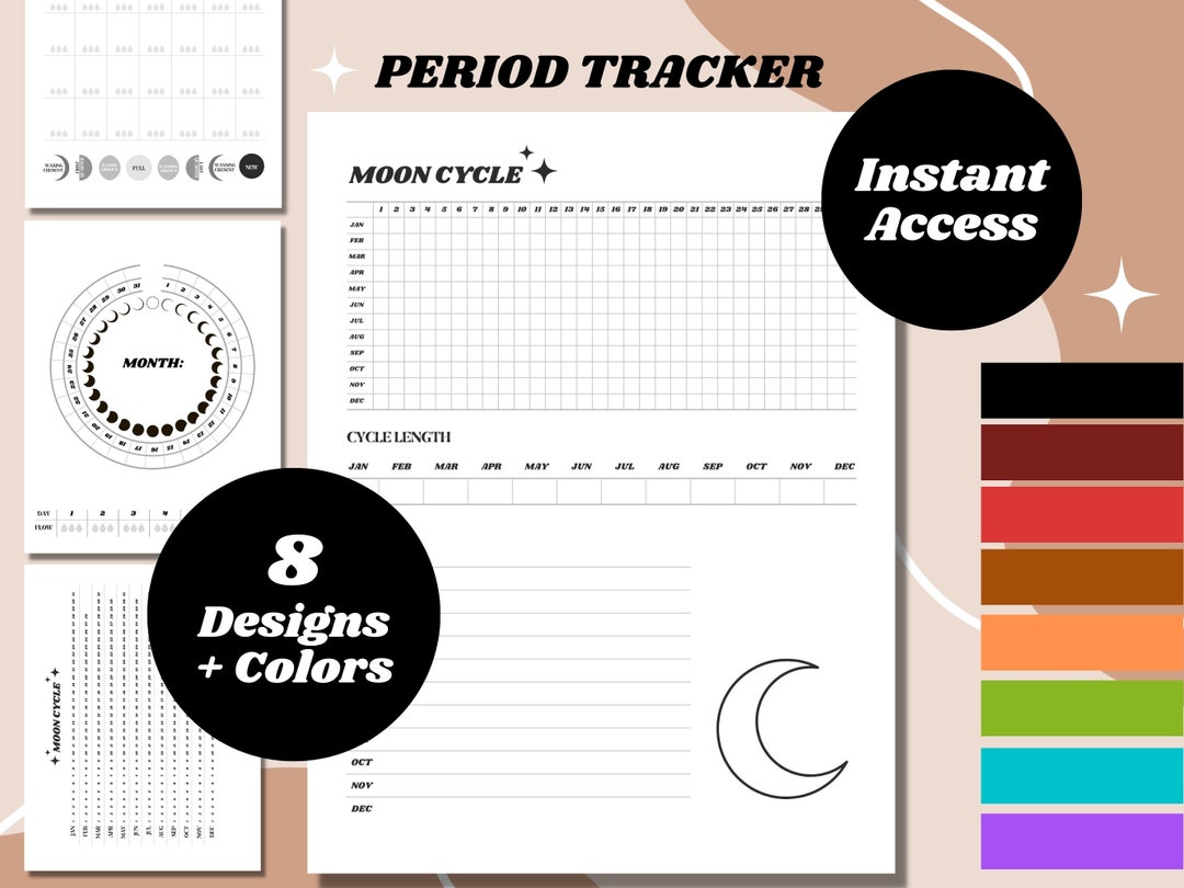 PERIOD TRACKER | Moon Cycle | Menstrual Journal | Printable | Period ...