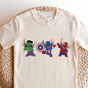 Stitch Superhero Shirt, Avengers T-Shirt, Disney Boy Shirt, Marvel Kids Shirt, The Hulk Shirt, Spiderman Shirt, Captain America Shirt