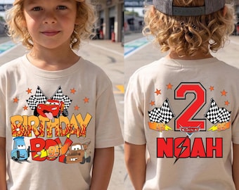 Cars Birthday Boy Shirt, Lightning McQueen Birthday T-Shirt, Custom Race Car Birthday Sweatshirt, Pixar Kids Birthday Party Tee