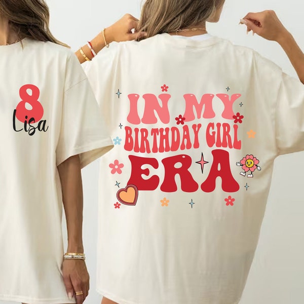 Camisa de cumpleaños personalizada, camiseta en mi era de cumpleaños, camisa de fiesta de cumpleaños, camisa de cumpleaños personalizada, camisa de regalo para fiesta de cumpleaños de adolescentes