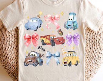 Cars Coquette Shirt, Lightning McQueen Bow T-Shirt, Tow Mater Tee, Sally Carrera Sweatshirt,  Girls Trip Pullover