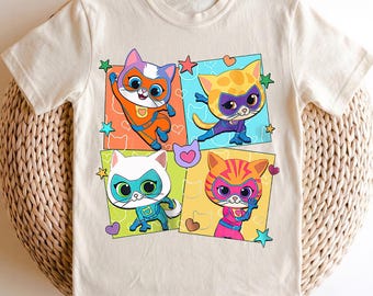 Disney Super Kitties-tröja, Buddy Cat-tröja, Bitsy Cat-tröja, Ginny Cat-tröja, Sparks Cat-tröja, Disneyland-flickresetröja, Disney barntröja