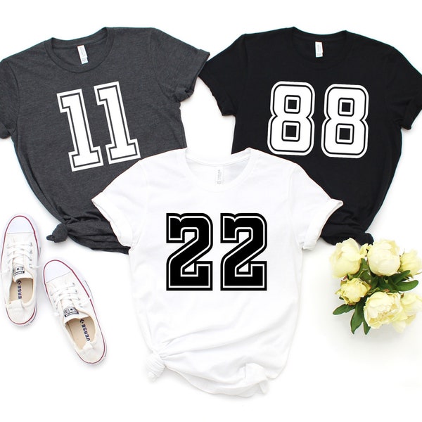 Custom Sport Number Shirt, Player Number Shirt, Personalized Football Shirt, Custom Number Basketball Player Shirt, Football Player Shirt