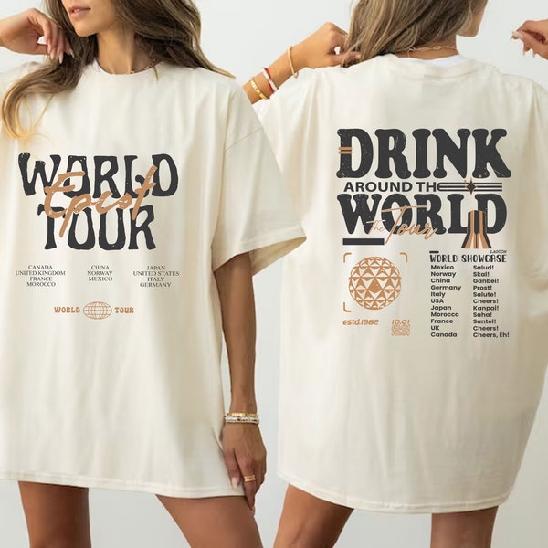 Epcot World Tour Shirt, Drink Around The World Shirt, Disney Group Trip Shirt, Retro Disneyland Epcot Shirt, Epcot Disneyworld Shirt
