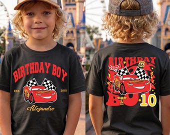 Racing Cars-verjaardagsshirt, verjaardagsshirt voor jongen, kinderverjaardagsshirt