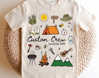 Camping Crew 2026 Shirt, Personalized Family Camp Trip Tee, Camping Squad T-shirt, Outdoor Adventure Group Tees, Summer Camp Shirt