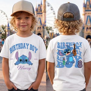 Stitch Birthday Boy Shirt, Disney Girl Birthday T-shirt, Stitch Custom Toddler Birthday Sweatshirt, Stitch Party Gift Tee