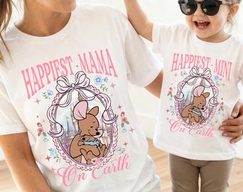Mama and Mini Tshirts, Happiest Mom on Earth Shirt, Mama and Daughter Tee, Castle Mom Mimi Matching Hoodie, Mothers Day Sweatshirt