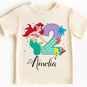 Little Mermaid Birthday Shirt, Disney Princess Ariel Birthday Girl T-Shirt, Mermaid Matching Family Tee, Custom Ariel Birthday Party Sweat