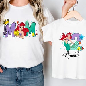 Little Mermaid Birthday Shirt, Disney Princess Ariel Birthday Girl T-Shirt, Mermaid Matching Family Tee, Custom Ariel Birthday Party Sweat