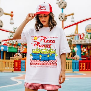 Maglietta Pizza Planet, maglietta Toy Story, maglietta Disney Trip, festival enogastronomico, felpa Epcot, maglietta Disneyland