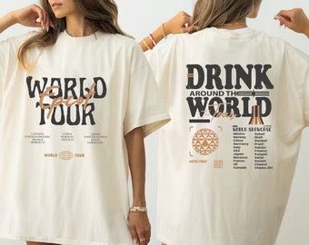 Epcot World Tour Shirt, Drink Around The World Shirt, Disney Group Trip Shirt, Retro Disneyland Epcot Shirt, Epcot Disneyworld Shirt