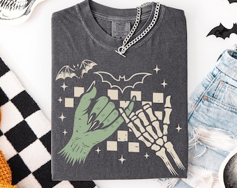 Pinky Promise Halloween Comfort Colors® Tshirt, Witch Monster Tee, Skeleton Sweatshirt