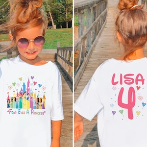 Disney Birthday Princess Shirt, Four Ever A Princess Tee, Disney 4th Birthday Girl Tee, Custom Princess Birthday Girl, Girls Fourth Birthday