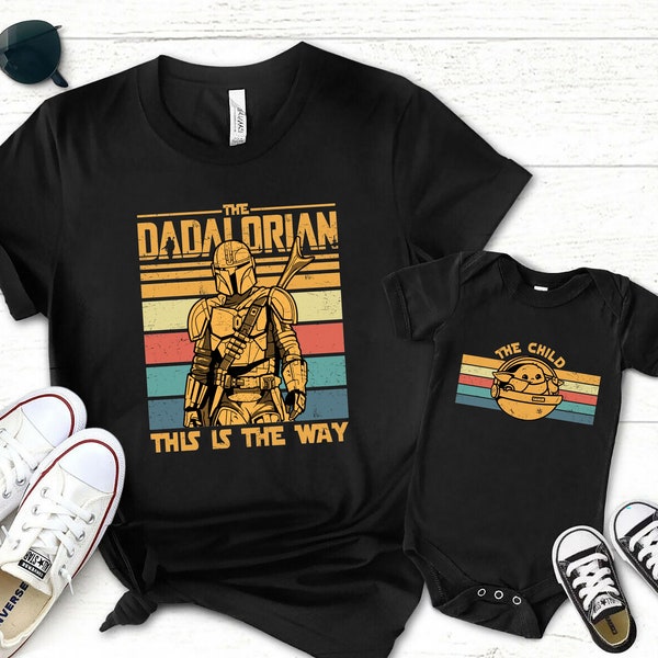 Dadalorian Shirt, Disney Family Shirt, Star Wars Dad Shirt, New Grandpa Gift, Papa Shirt, Christmas Family Shirts, Daddy and Me Family Shirt