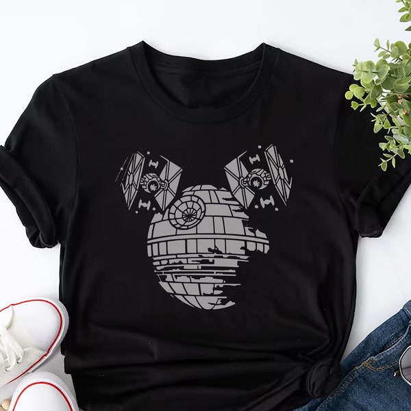 Micky Ohren Todesstern Shirt, Disney World Shirt, Star Wars Vintage Shirt, Star Wars Geschenk, Disney Shirt für Männer