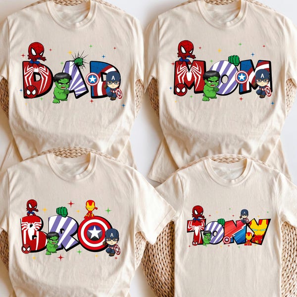 Family Shirt,  Mom Dad Tee, Superhero  Sweatshirt, Captain America Outfit,  Ironman Sweater