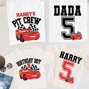 Lightning McQueen Birthday Boy Shirt, Disney Cars Family T-Shirt, Pit Crew T-Shirt, Racing Birthday Party Shirt, Custom Birthday Boy Shirt