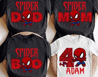 Spiderman Birthday Boy Shirt, Disney Spider Family Tee, Spidey Birthday Party Gift Tee, Spider Dad T-Shirt, Matching Spider Birthday Shirt