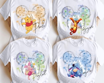 Maglietta Disney Winnie the Pooh, Maglietta Piglet, Maglietta Tigger Eeyore, Maglietta Pooh Bear, Felpa Winnie, Maglietta per viaggio a Disneyland, Maglietta Castello di Topolino