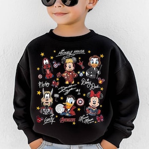 Mickey and Friends Avengers Sweatshirt, Disney Marvel Shirt, Iron Man Mickey Mouse Tee, Heroes Kids Hoodie, WDW Boys Shirt