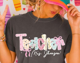 Custom Teacher Tshirt, Back To School Teacher Gift Tee, Kindergarten Teacher Shirt, Preschool Teacher Gift Shirt, Elemantary Teacher Tshirt