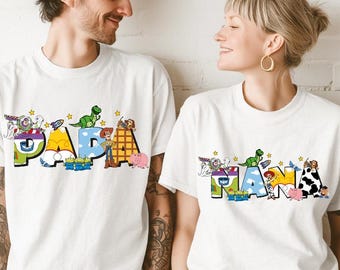 Toy Story Mormor Morfar T-shirt, Mormor Pappa Disney Morföräldrar T-shirt, Buzz Lightyear Sheriff Woody Familjetröja, Disney Familjeresa T-shirt