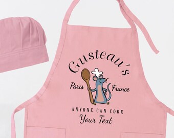 Embroidery Chef Mouse Apron, Anyone Can Cook Mom Gift, Chef Mouse Apron