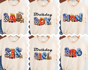 Disney Cars Familie Geburtstag Shirt, Lightning McQueen Mama Papa T-Shirt, Cars Sally T-Shirt, Tow Mater Familie Sweatshirt, Piston Cup Familien Shirt