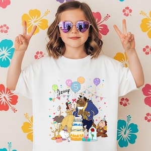 Princess Belle Birthday Shirt, Beauty and The Beast Birthday Girl Tee, Custom Disney Birthday Girl T-Shirt, Disneyland Birthday Sweatshirt