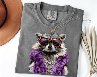 Camiseta Cool Animals Comfort Colors®, regalo ideal para amantes de los animales, camiseta de tigre y mapache.