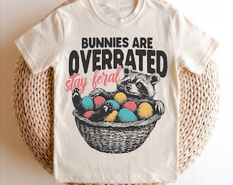 Camiseta de Pascua para niños, camiseta de mapache de Pascua, sudadera de Pascua para niños, sudadera con capucha divertida de Pascua, camiseta de Pascua para niñas, camiseta de mapache de Pascua "Stay Feral"