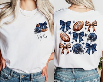 American Football Coquette Bow Shirt, Custom American Football Shirt, Dallas Coquette Bow Shirt, Football Lover Shirt