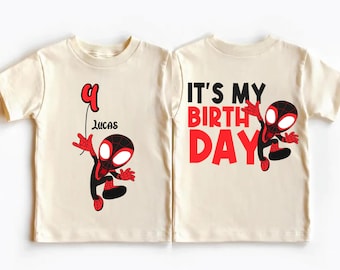 Spidey Birthday Shirt, Superhero Birthday Boy T-Shirt, Spider Man Birthday Party Tee, Custom Spidey Birthday Sweatshirt, Spider Boy Shirt