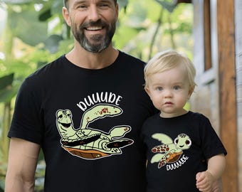 Disney Dude Lil Dude-tröja, matchande pappa och son-tröja, fars dag-presenttröja, ny pappa-tröja, Disneyland far och dotter-tröjor