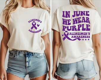 Alzheimers Awareness Shirt, Purple Ribbon Tee, Family Support Tshirt, Health Awareness Ribbons Top, Caregiver Gift Shirt