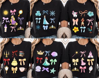 Prinzessin Bow Shirt, Coquette Cinderella T-Shirt, Welt Shirt, Schneewittchen Shirt, Frozen Elsa und Anna Shirt, Tiana Shirt