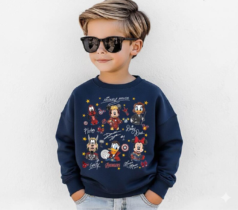 Mickey and Friends Avengers Sweatshirt, Disney Marvel Shirt, Iron Man Mickey Mouse Tee, Heroes Kids Hoodie, WDW Boys Shirt