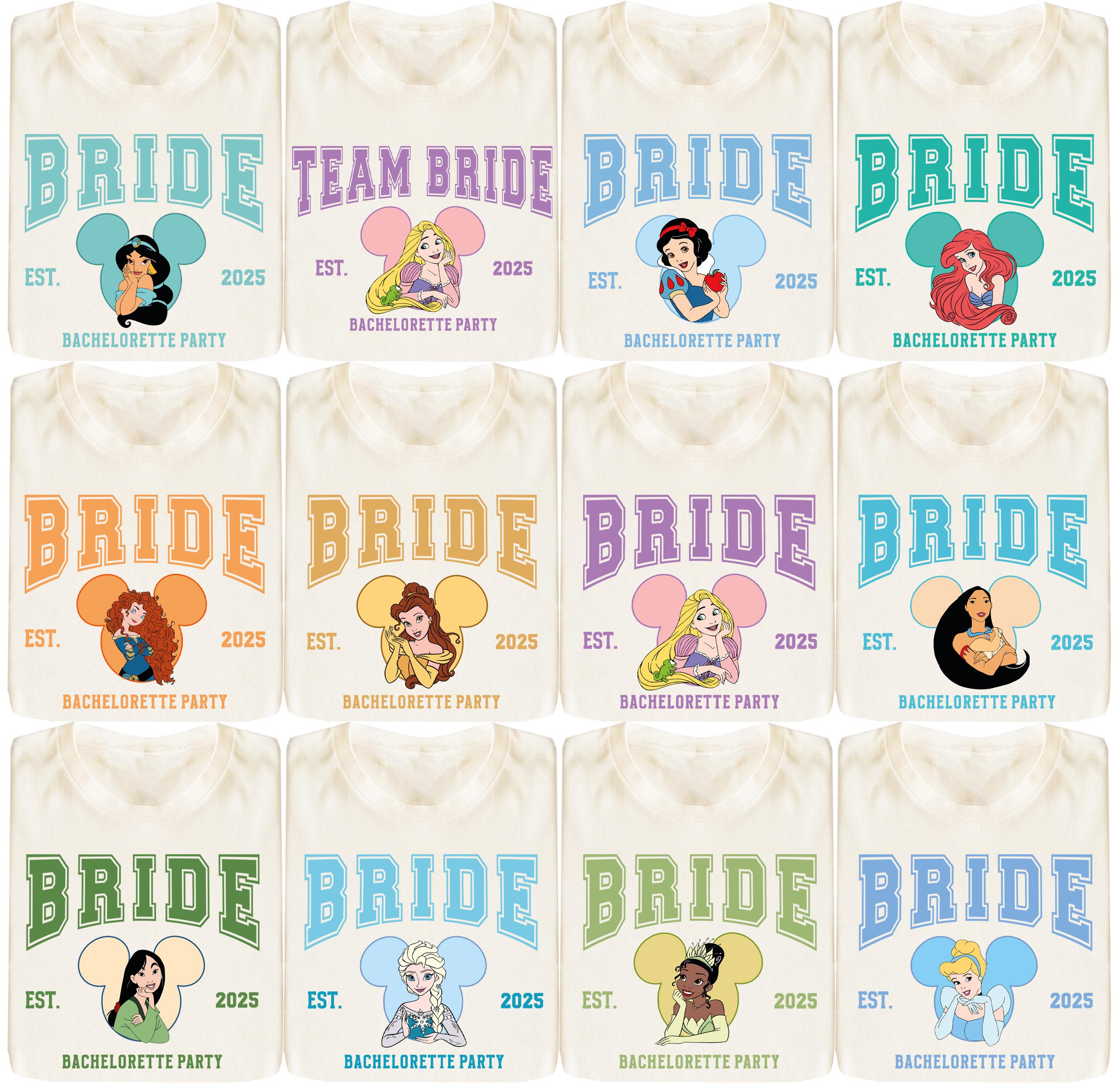 Disney Bachelorette Shirt, Princess Bride T-Shirt, Bridal Party Disneyland Tee, Disney Bride Team Shirt, Bachelor Wedding Party Disneyworld