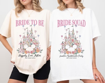 Chemise EVJF, t-shirt Castle Bride Squad, chemise Happily Ever After, chemise tribu mariée, chemise nuptiale
