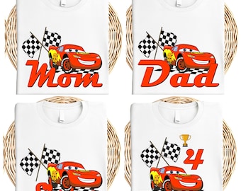 McQueen Birthday Shirt,  Cars Family Birthday T-Shirt, Lightning Birthday Boy Sweatshirt, Pixar Birthday Party Tee, Race Car Birthday