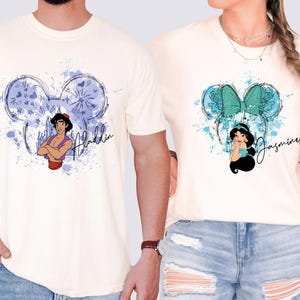 Aladdin and Jasmine Shirt, Disney Couple T-Shirt, Prince and Princess Matching Sweatshirt, Magic Kingdom Tee, Disneyland Honeymoon Shirt