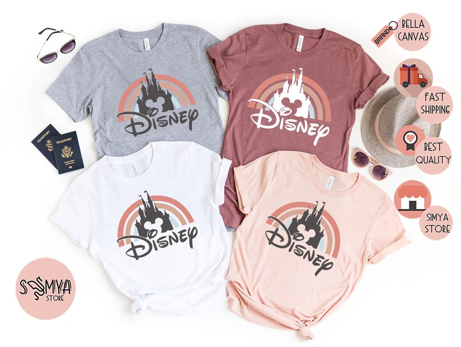 Discover Disney Rainbow Castle Shirt, Disney Vintage, Disney Family Shirt, Disney Castle Shirt