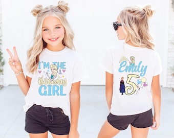 Elsa Custom Birthday Shirt, Frozen Birthday Tee, Princess Birthday TShirt, Frozen Birthday Gift Shirt, Disney Girl Personalized Birthday Tee