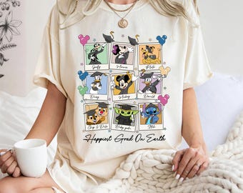 Disney Happiest Grad On Earth Shirt, Mickey and Friends Graduation T-Shirt, Stitch Graduate Tee, Disneyland Senior Grad Sweatshirt