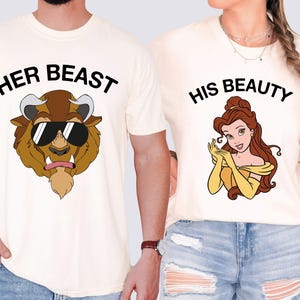 Beauty And The Beast Couple Shirt, Disney Princess Belle Sweatshirt, Disneyland Honeymoon, His Beauty Her Beast T-Shirt, Wifey Hubby Tees
